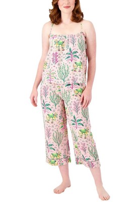 Printfresh Cotton Poplin Cami and Cropped Pants Sleep Set Rose