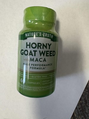 Nature's Truth Horny Goat Weed with Maca 60ct Capsules Vegan Non-GMO For Men