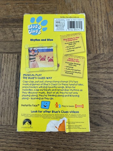 Blues Clues Rhythm And Blue VHS-Rare - Picture 3 of 4