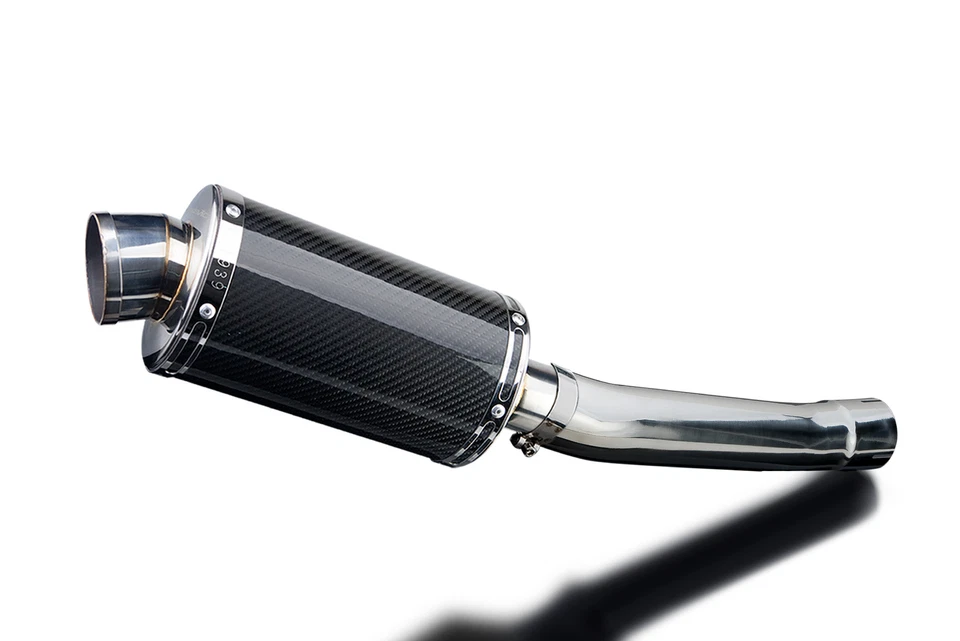 Yamaha YZFR6 YZF-R6S 2003-2009 Kit de silenciador de escape de carbono ovalado de 9" deslizable Foto 2 de 4