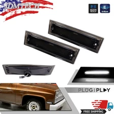 Smoked W/White Front Bumper Side Marker Lamp For 81-91 Chevrolet C10 C20 C30 GMC