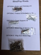 Blind/Pop Rivets for Live Steam Mamod, Wilesco, Bowman