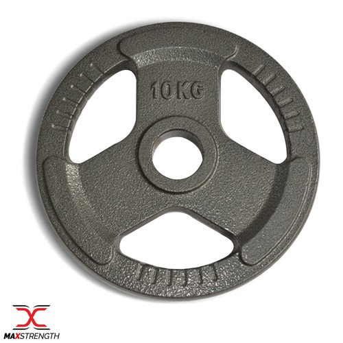 Juego de placas de peso olímpicas de hierro fundido tri-grip gimnasio en casa entrenamiento de levantamiento 5 cm - Imagen 13 de 20