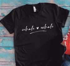Inhale, Exhale, Black Unisex Short Sleeve T-shirt