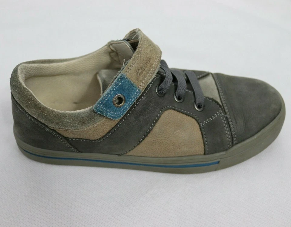 Clarks Round Toe Leather Boys Sneakers Shoes Grey Junior 4.5 Wide US - Image 3 of 4