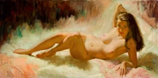 EARL MORAN Pin-up Art Poster or Rolled Canvas Print SEXY RECLINING GIRL #EM73