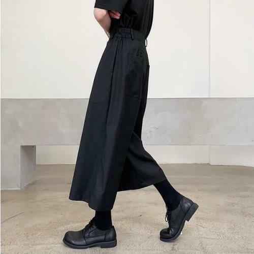 Men's Black Gothic Loose Straight Wide Leg Skilrt Pants Men's Black Gothic Loose Straight Wide Leg Skilrt Pants