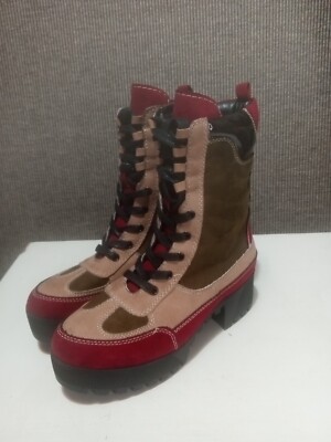 Rouge Boot 2.5 In Super Sexy Side Zip Front Lace Women's sz  6.5 