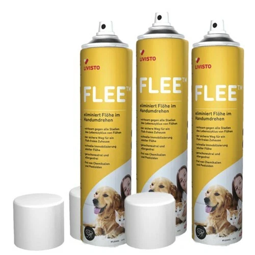 ANIMEDICA Flee 3 x 400 ml Umgebungsspray gegen Flohbefall Hunde Katzen Flöhe Ungeziefer