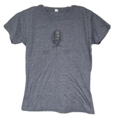 JIM BEAM Women Junior Size XL T Shirt Gray Jacob Toast The Ghost White Whiskey