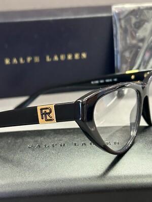 RALPH LAUREN LADIES CAT EYE EYEGLASSES RL6188 5001 BLACK FRAMES 55mm New In  Case