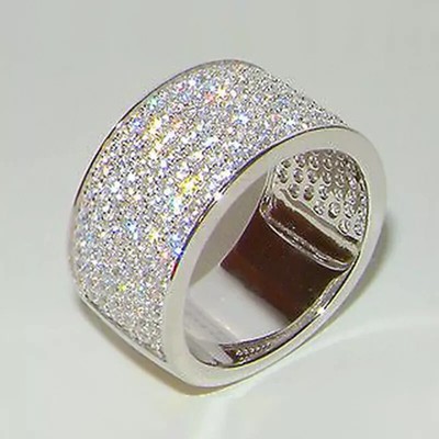 925 Sterling Silver Rings Engagement Wedding Ring 3 Carat Cubic Zirconia Ring