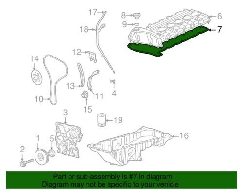 Junta de cubierta de válvula de motor Chevrolet Colorado Canyon 2004-06 GM 12591633 OEM NUEVA Foto 2 de 2