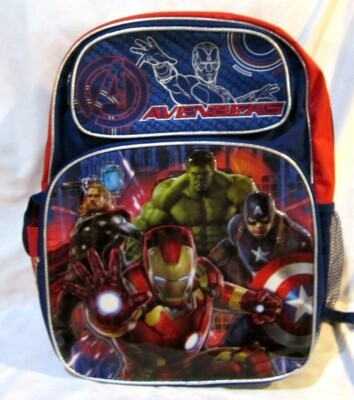 AVENGERS CHARACTERS 16'' BLUE BACKPACK WITH TWO MAIN COMPARTMENTS!BRAND NEW!V1