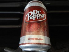 Vintage DR PEPPER Aluminum Can SILVER BAND Factory Sealed FOOTBALL LACES GRAPHIC