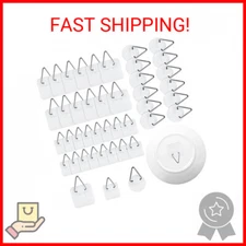 Jetec 40 Pieces Invisible Adhesive Plate Hanger Round Vertical Self-Adhesive Wal