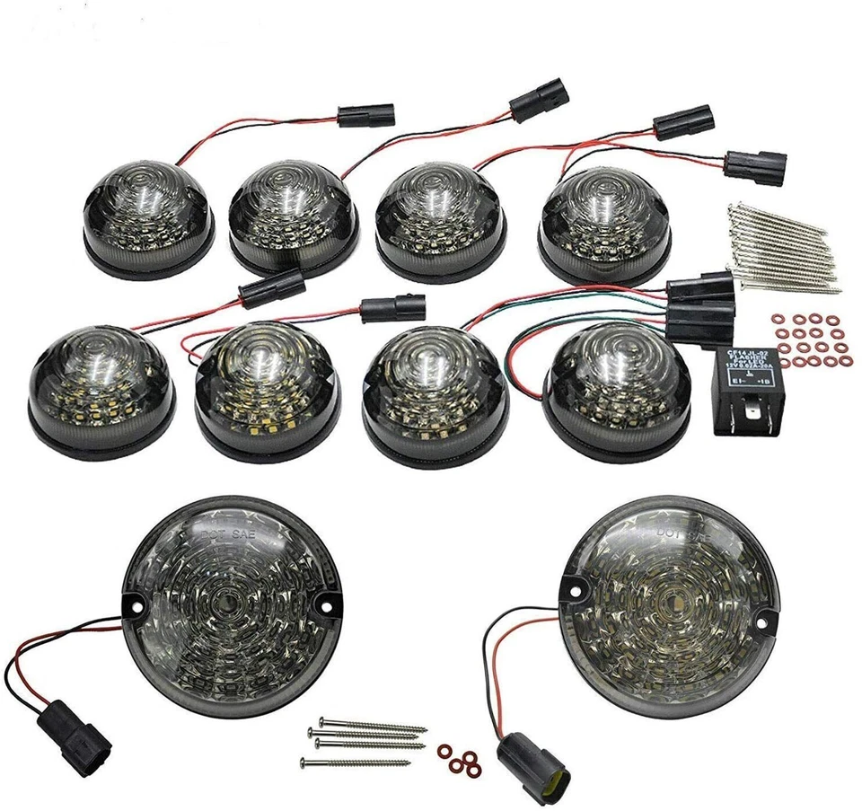10X For Land Rover Defender 90-16 90/110 83-90 Smoked Led Light Lamp Upgrade Kit - Image 4 of 4