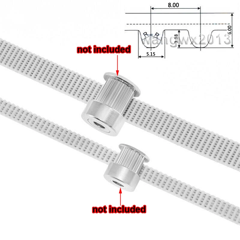 HTD8M Open Timing Belt Polyurethane With Steel Wire Width 15/20/25/30/40/50mm 1m - image 2 of 4