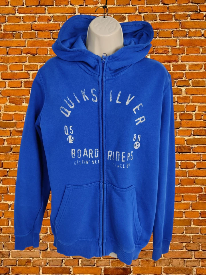 QUIKSILVER AZUL COBALTO SUDADERA CON CAPUCHA UK 16 CREMALLERA COMPLETA SUÉTER CHAQUETA JUMPER MUJER Foto 2 de 4