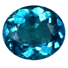 0.98 ct Topnotch Oval Cut 7 x 6 mm Brazil Paraiba Blue Apatite Gemstone