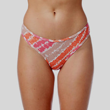 No Boundaries Women's Cotton Thong Panties Size 3XL Orange Pink Tie Die NEW