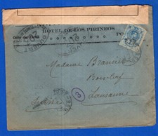 SPAGNA, 1916, COPERTINA CENSURATA, PORTO BOU IN SVIZZERA 