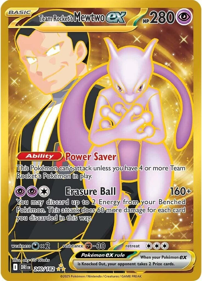 Team Rocket's Mewtwo Ex 240/182 Sv10: Destined Rivals