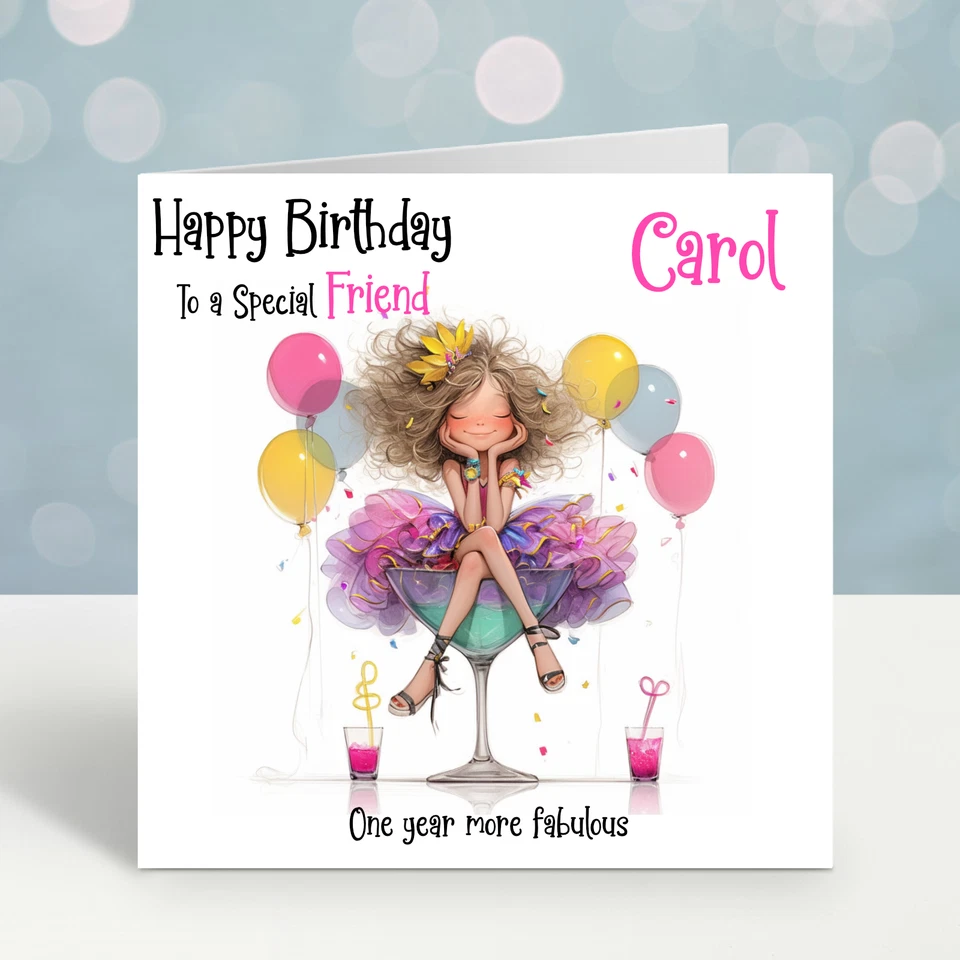 OPALDESIGNS Personalised Birthday Card Female Daughter Sister Friend Niece Wife