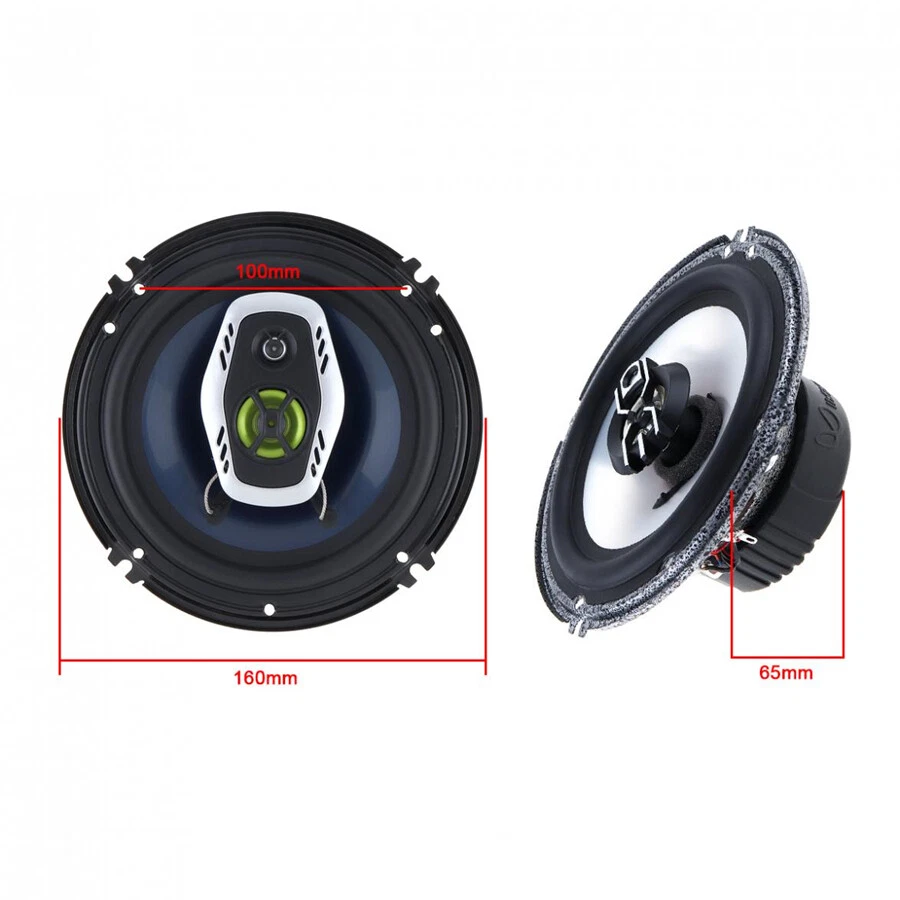 Altavoces coaxiales de alta fidelidad 2X6,5''16 cm 600 W 2 vías para automóvil Audio Música Altavoz estéreo EE. UU. Foto 4 de 4