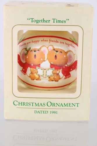 NOS HALLMARK AMBASSADOR TOGETHER TIMES 1981 MICE Christmas ornament satin ball - Picture 7 of 10