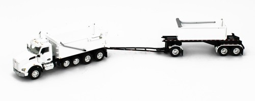 2022 DCP 1:64 *WHITE* Kenworth T880 Rogue Dump Truck & Transfer Dump Trailer NIB - Picture 2 of 6