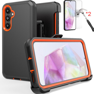 For Samsung Galaxy A35 5G Case+Screen Protector+Belt Clip Fits Otterbox Defender