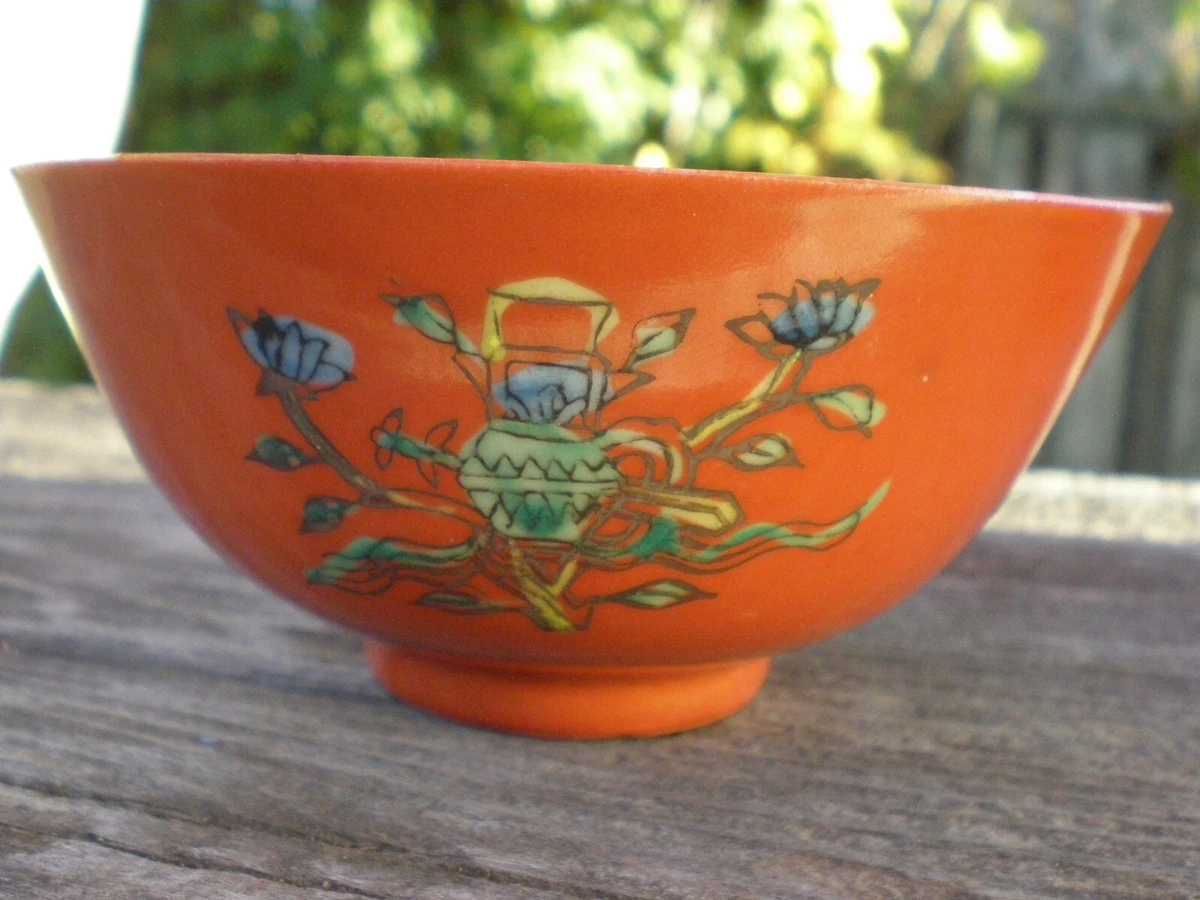 橙色碗亚洲古董| eBay