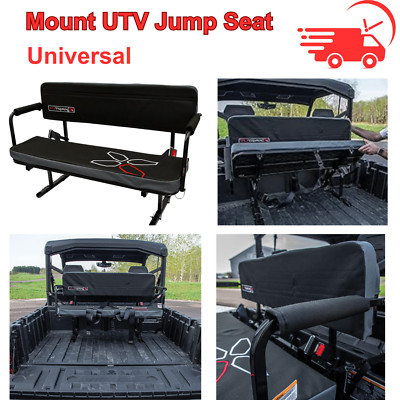 Universal UTV Jump Seat Flip Up Mount Cushioned Padded Rear Facing Seating Steel