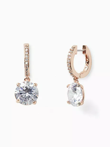 KSNY Bright Ideas Drop Hoop Huggies Earrings Kate Spade Rose Gold
