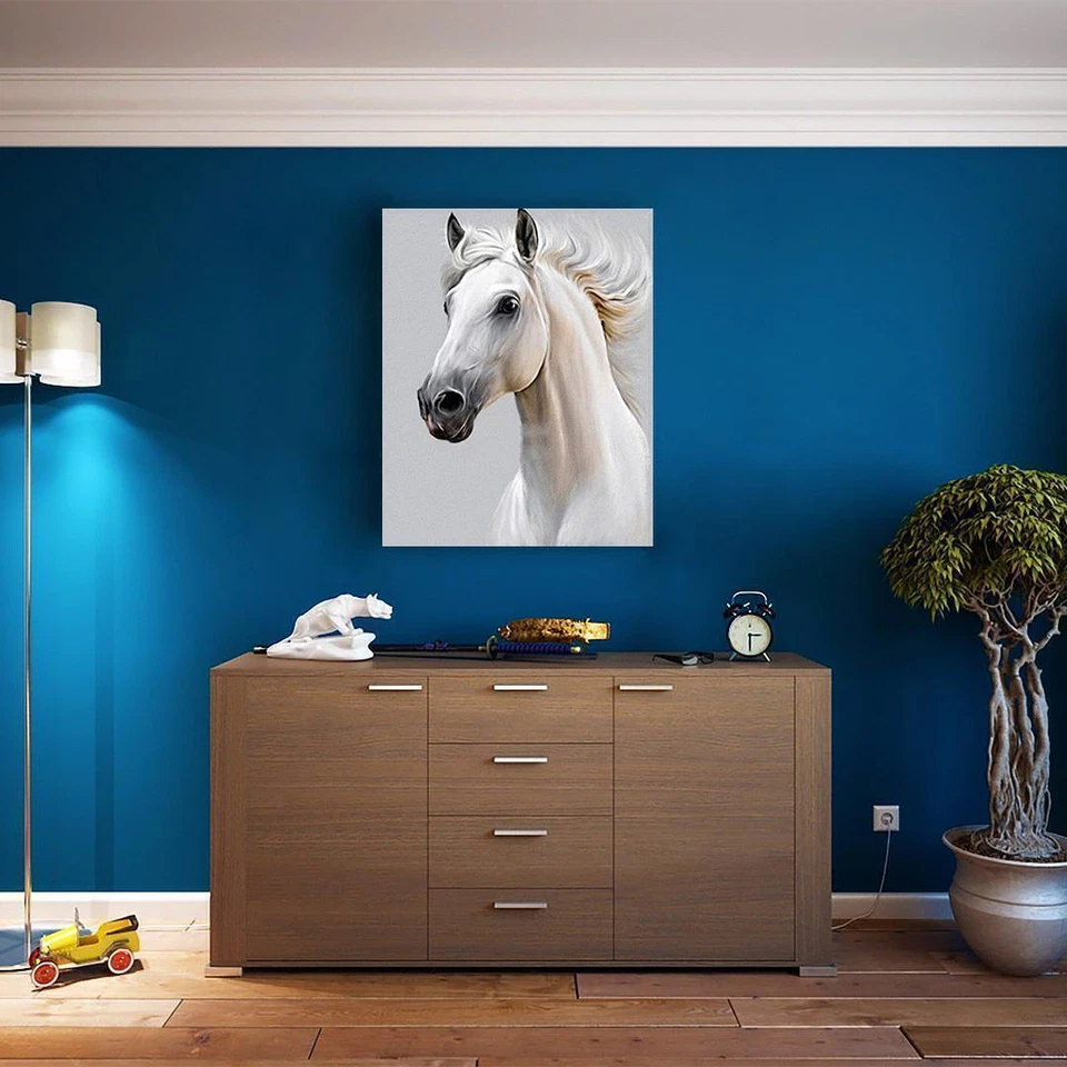 Pintura por números Marco de madera Caballo blanco - Imagen 3 de 4