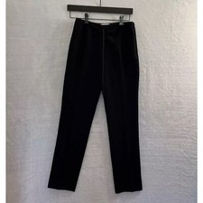 Moschino Dress Pants Womans 6 Solid Black Zip Straight Leg Made In Italy