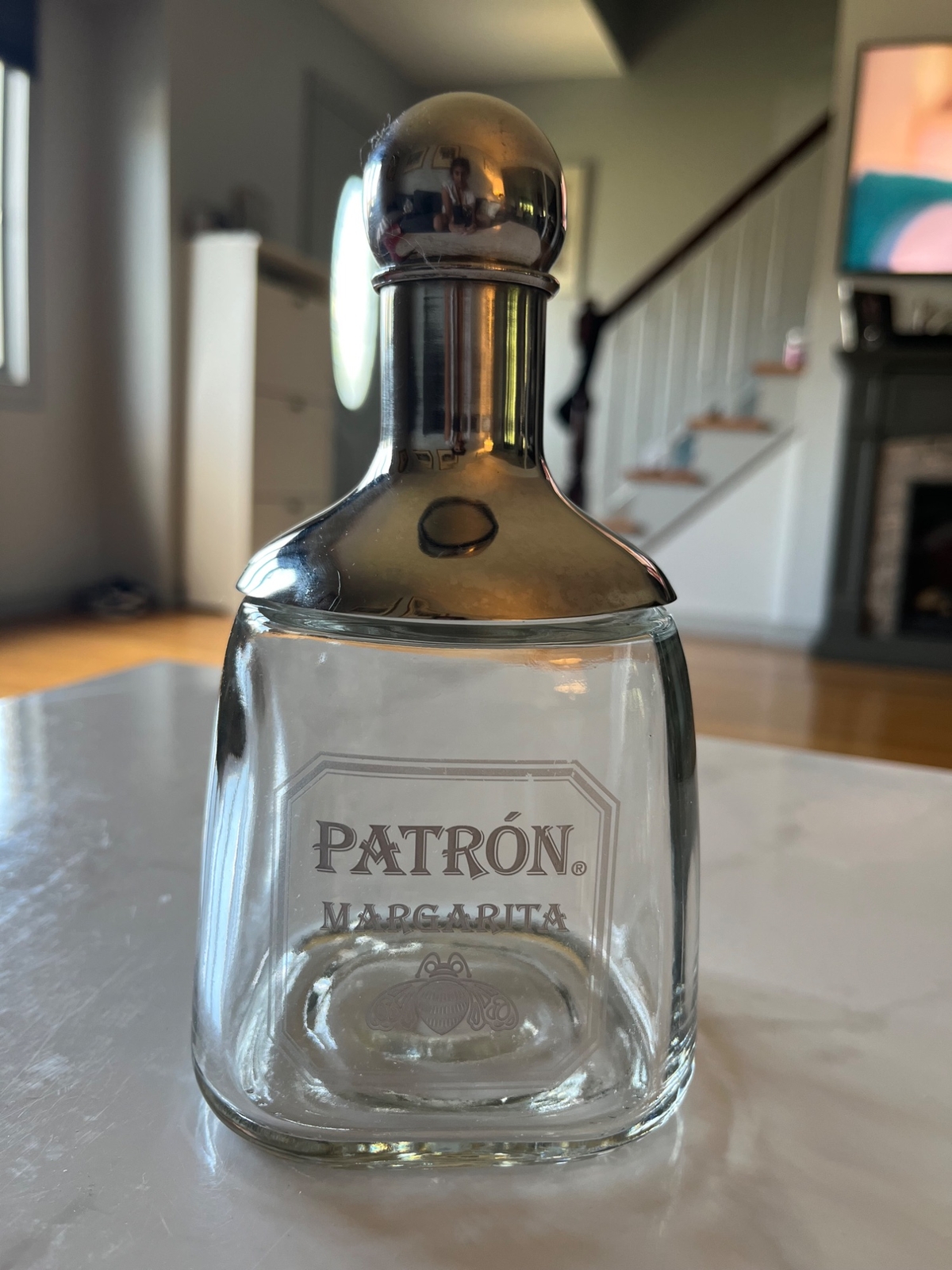Patrón Margarita Shaker Glass Metal Bottle Cocktail Mixer