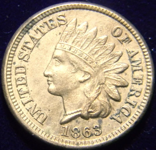 1863 COPPER-NICKEL INDIAN HEAD CENT PENNY VARIETY AU DETAILS