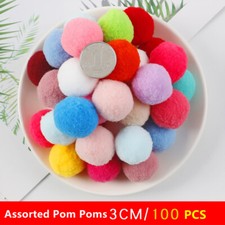 1-5cm Pom Pom Ball Assorted Colors Soft Fuzzy Arts DIY Creative Craft Decor