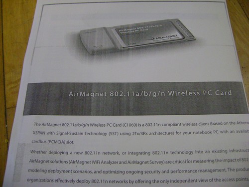 Carte PC sans fil AirMagnet 802.11a/b/g/n PCMCIA - Modèle C1060 - Photo 9/10