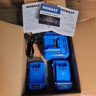 Kobalt 24v 2ah and 4ah Batteries + Charger Starter Set - NEW