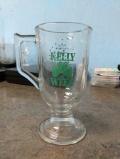 1987 Kelly Week Beer Glass - Clear Glass w/ Green Logo - Made In USA (tr)