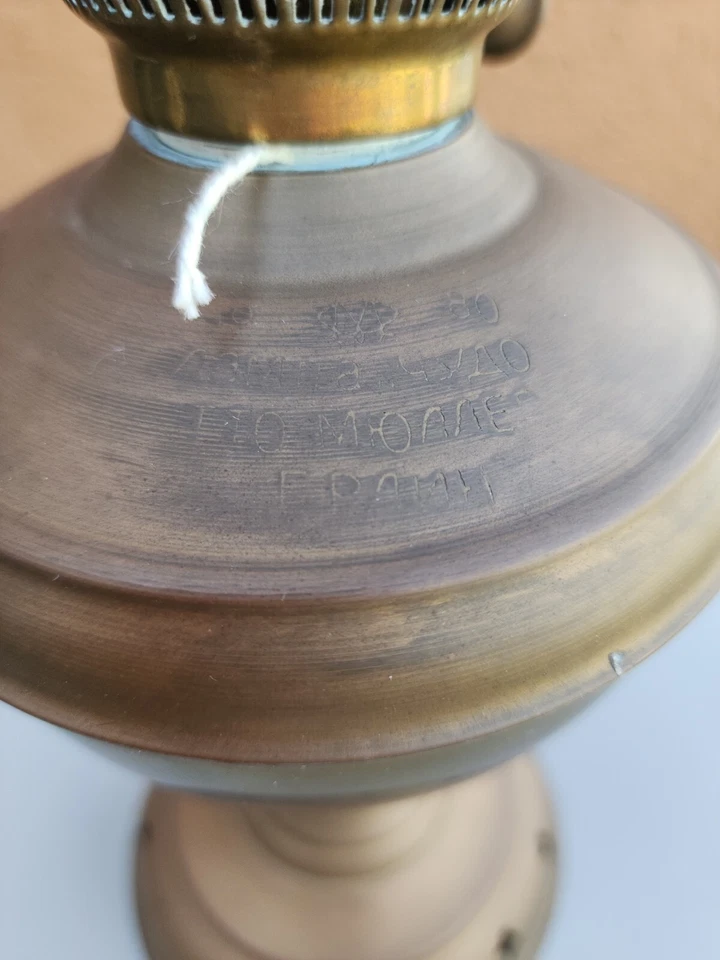 Lâmpada 'Chudo' antiga 1880 Imperial Rússia Otto Muller Berlim bronze óleo/querosene  - Imagem 4 de 4