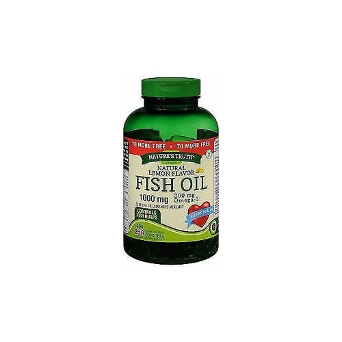 Nature's Truth Natural Lemon Flavor Fish Oil & Omega-3 Softgels 250 Ct Pack of 6 - Picture 2 of 2