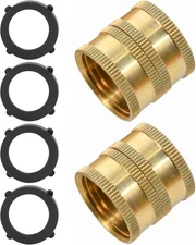 2 Garden Hose Connectors, 3/4" Dual Swivel Female-Female Hose Adapter