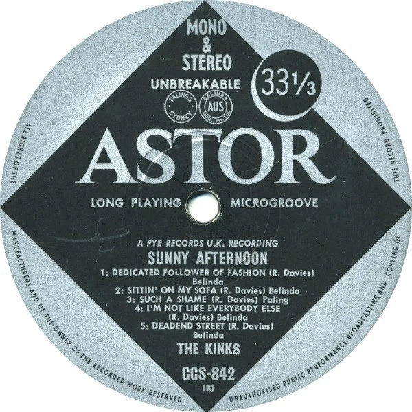 The Kinks - Sunny Afternoon-1967 (VG+/[VG+) - "Vinyl Record" - Image 4 of 4