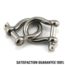  2Pcs 316 Stainless Steel D Ring Shackles Screw Pin Anchor Shackle For Traction 