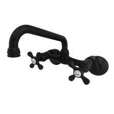 Kingston Brass KS213MB Kingston Two Handle Wall Mount Kitchen Faucet Matte Black