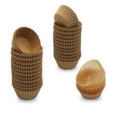 Unbleached Mini Cupcake Liners Natural Greaseproof Paper Muffin Baking Cups, ...